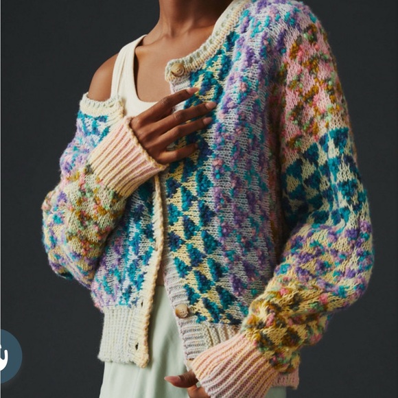 Anthropologie Sweaters - Anthropologie textured rainbow cardigan